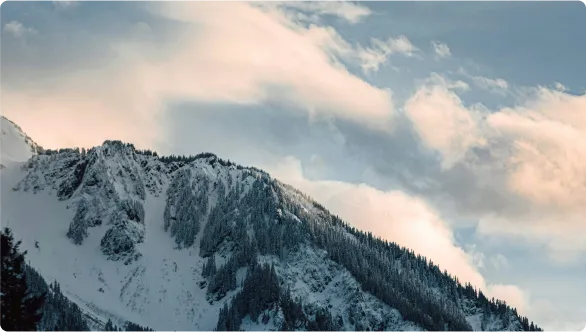 White snow mountain landscape